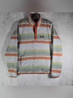 LL Bean Sweater Fleece 1/4 Pullover Mens Medium Regular Slightly Fitted Gray
